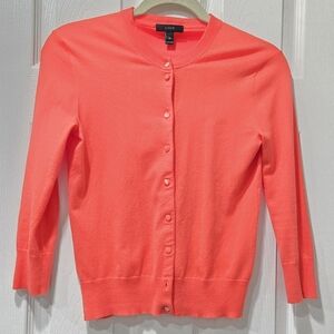 J.Crew Women's Jackie Coral 3/4 Sleeve Cardigan Sweater Size XS, EUC Jenna Lyons